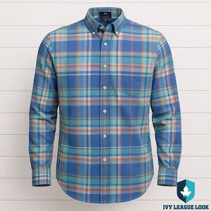 J.Crew Summer Plaid Button-Down Shirt Men’s Medium Multicolor Oxford Casual